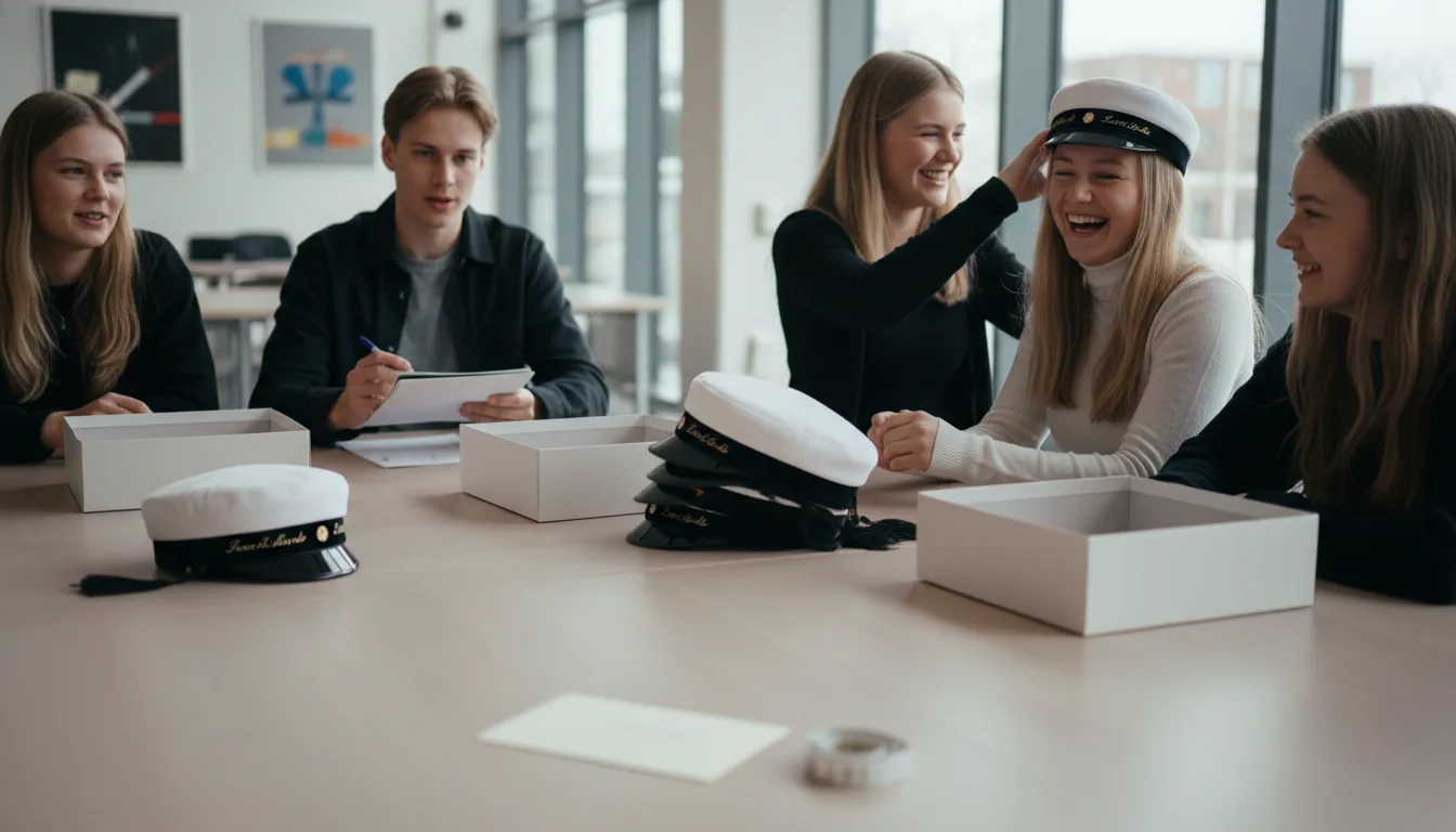 Hur fungerar ett skolsamarbete för studentmössor?